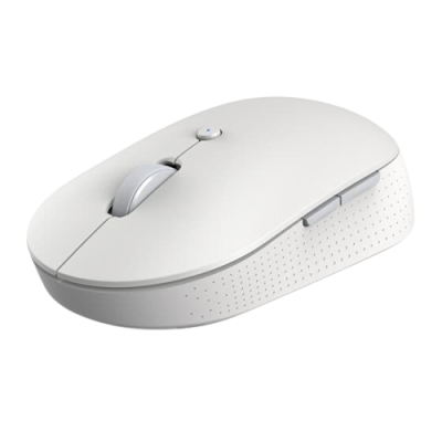 Rato de computador wireless branco com laterais texturizadas