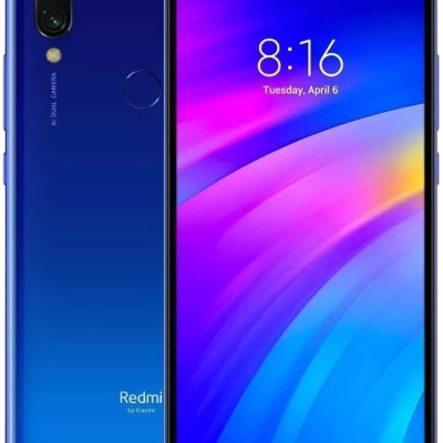 Smartphone Redmi azul com ecrã tátil colorido e câmaras traseiras