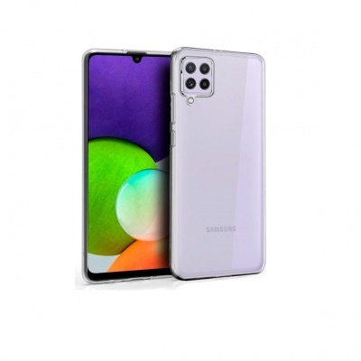 Smartphone Samsung branco com quatro câmaras traseiras e ecrã colorido