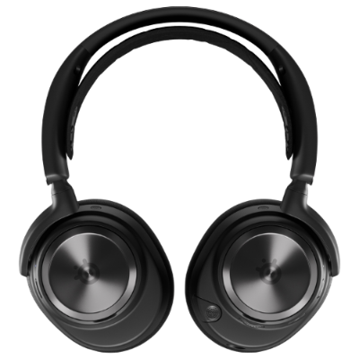 Auscultadores circum-aurais sem fios pretos com detalhes metalizados