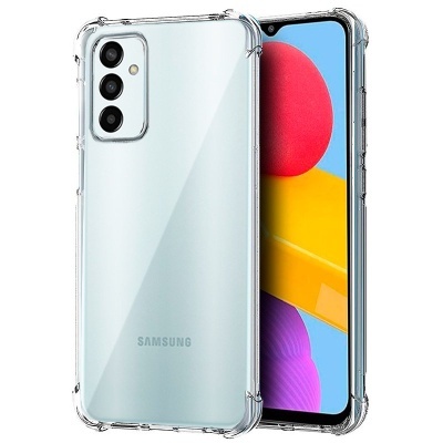 Smartphone Samsung com capa protetora transparente, ecrã colorido