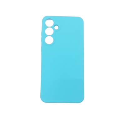 Capa de telemóvel silicone azul com recortes para câmaras
