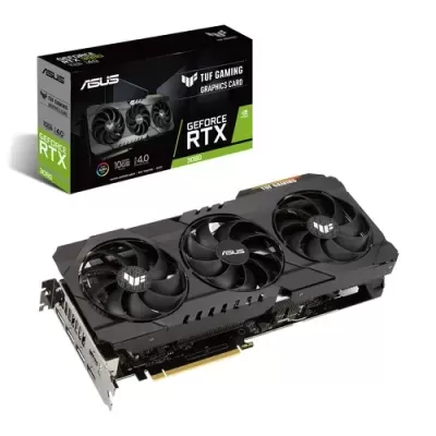 Placa gráfica ASUS TUF GAMING GeForce RTX 3090 com 3 ventoinhas e caixa