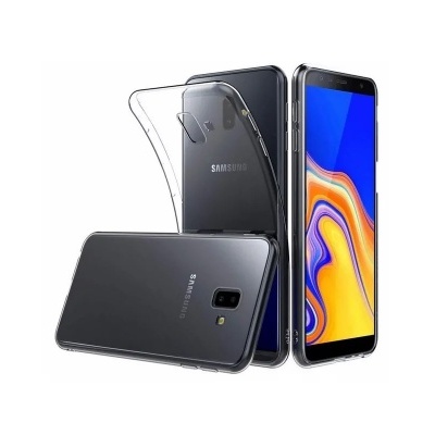 Dois smartphones Samsung pretos, um com capa protetora transparente.