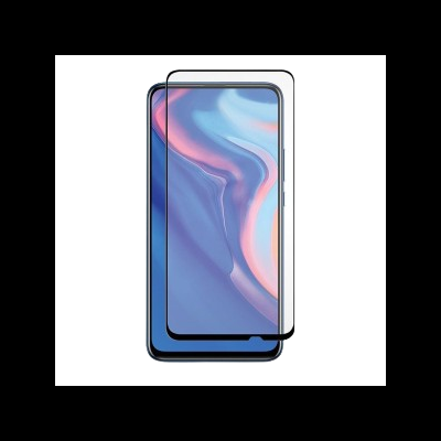 Smartphone com capa protetora transparente e ecrã colorido com tons azul e rosa