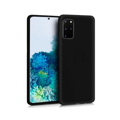 Smartphone preto com capa protetora fosca e ecrã colorido