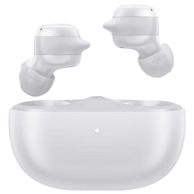 Auriculares sem fios brancos com estojo de carregamento branco