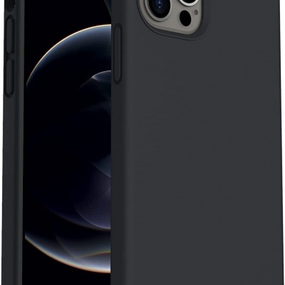 Smartphone com capa protetora preta fosca e câmara tripla