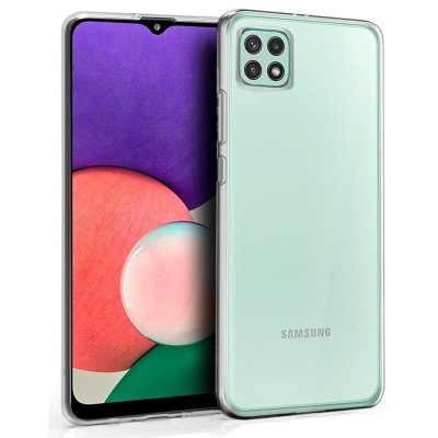 Smartphone Samsung verde claro com ecrã com formas coloridas