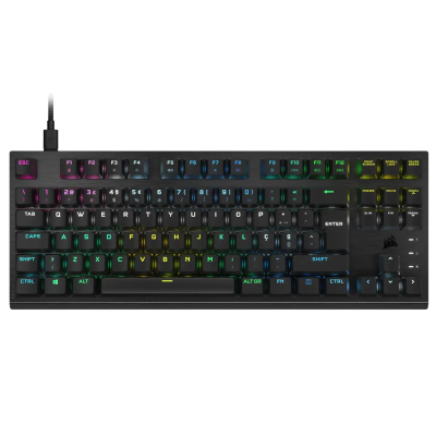 Teclado mecânico RGB preto com layout português