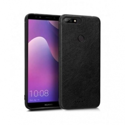 Smartphone Huawei com capa preta texturada