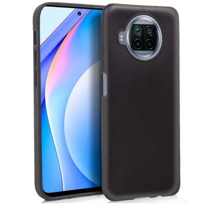 Telemóvel com capa protetora preta fosca e ecrã curvo colorido