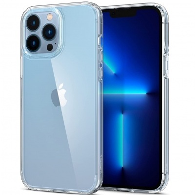 Telemóvel azul claro com capa protetora transparente