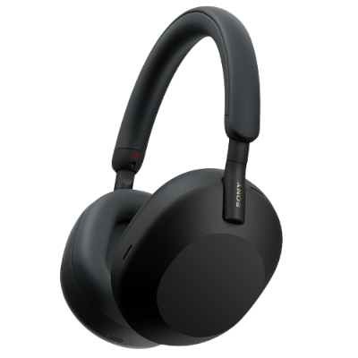 Auriculares sem fios Sony pretos over-ear com design minimalista e almofadas acolchoadas