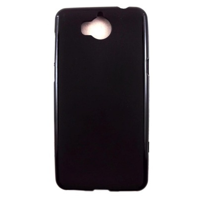 Capa preta de telemóvel com aberturas para câmara e botões