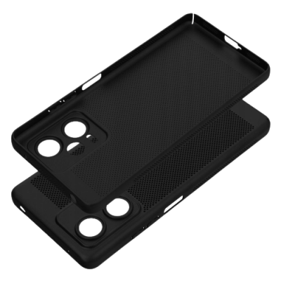 Capas de telemóvel pretas com recortes e padrões de pontos