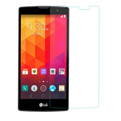 Smartphone LG com ecrã colorido e protector de ecrã transparente