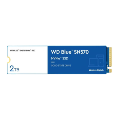 SSD WD Blue SN570 NVMe SSD 2TB em azul e branco