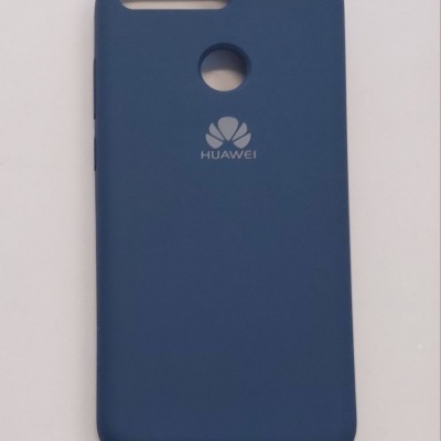Capa azul escura para telemóvel Huawei com recortes para câmara e sensor de impressões digitais