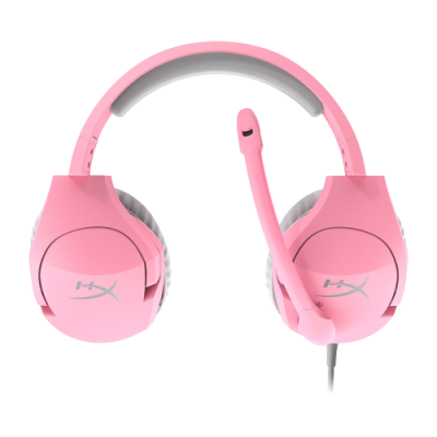 Auriculares over-ear cor-de-rosa com microfone e logótipo HX