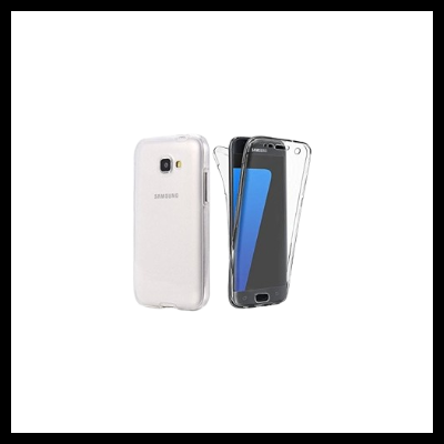 Smartphone Samsung Galaxy S7 preto com capa transparente
