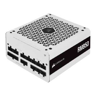 Fonte de alimentação Corsair RM850 branca com portas modulares