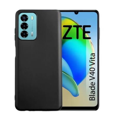 Smartphone ZTE Blade V40 Vita com capa preta fosca e ecrã colorido