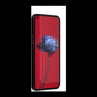 Smartphone preto com ecrã colorido e película protetora transparente