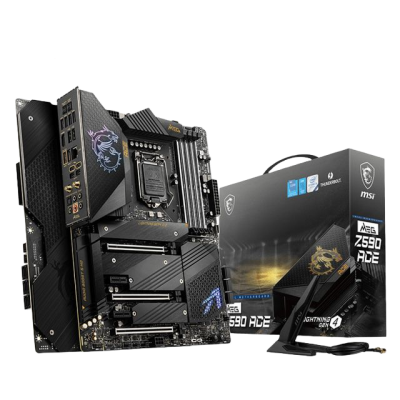 Placa-mãe MSI MEG Z590 ACE com embalagem e antena Wi-Fi