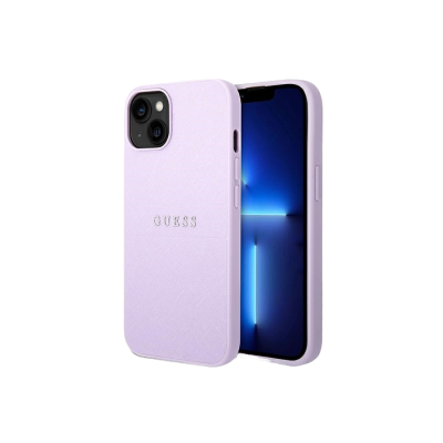 Capa lilás GUESS para smartphone com textura e logótipo na parte de trás
