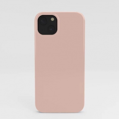Capa rosa clara para smartphone com recorte para câmeras em fundo branco