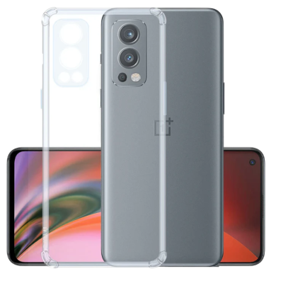 telemóvel cinzento com capa transparente e módulo de câmaras vertical