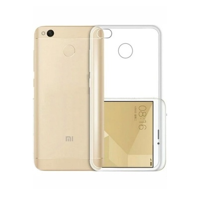 Smartphone dourado com capa transparente ao lado