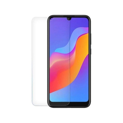 Smartphone preto com ecrã colorido e capa transparente