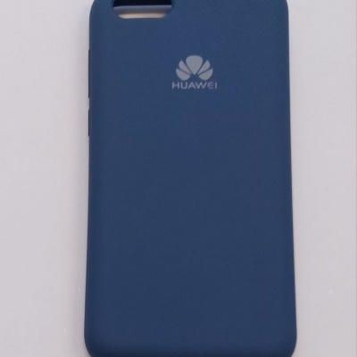 Capa azul escuro para telemóvel HUAWEI com logótipo branco