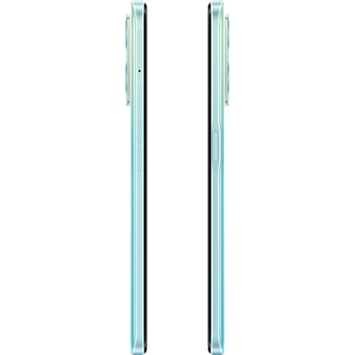 Dois smartphones azuis lado a lado vistos de perfil