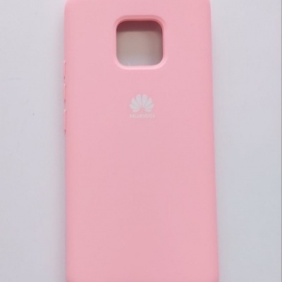 Capa de telemóvel rosa da Huawei em silicone com recorte quadrado para câmara