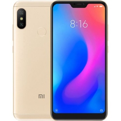 Smartphone Xiaomi dourado com ecrã frontal e câmara dupla