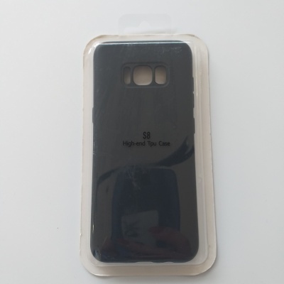 Capa preta em TPU para telemóvel S8 embalada em plástico transparente