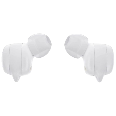 Auscultadores intra-auriculares brancos com ponteiras de silicone