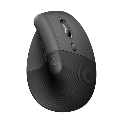 Rato sem fios preto com textura ondulada e texto 'logi'