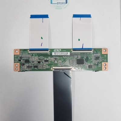 Placa eletrónica com cabos planos e fita preta sobre superfície branca, logo WILTEC STORE ao fundo