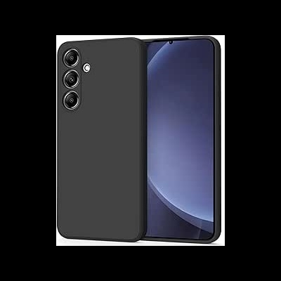 Smartphone preto com ecrã frontal e três câmaras traseiras