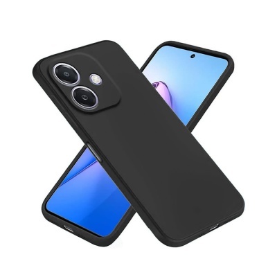 Capa protetora preta fosca para smartphone com duas câmaras e ecrã azul