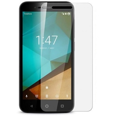 Smartphone preto com ecrã ativo e película protetora transparente