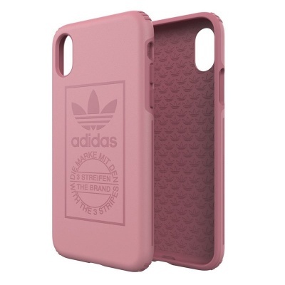 Capas de telemóvel rosa Adidas com logotipo e texto estampado