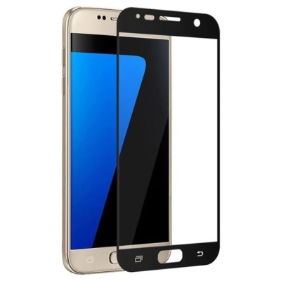 Telemóvel dourado com protetor de ecrã temperado preto transparente.