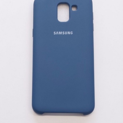 Capa azul para smartphone Samsung com logotipo e recortes para câmara e flash