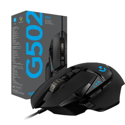 Rato gaming Logitech G502 HERO preto com caixa