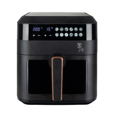 Frigideira elétrica preta com visor digital e botões de funções